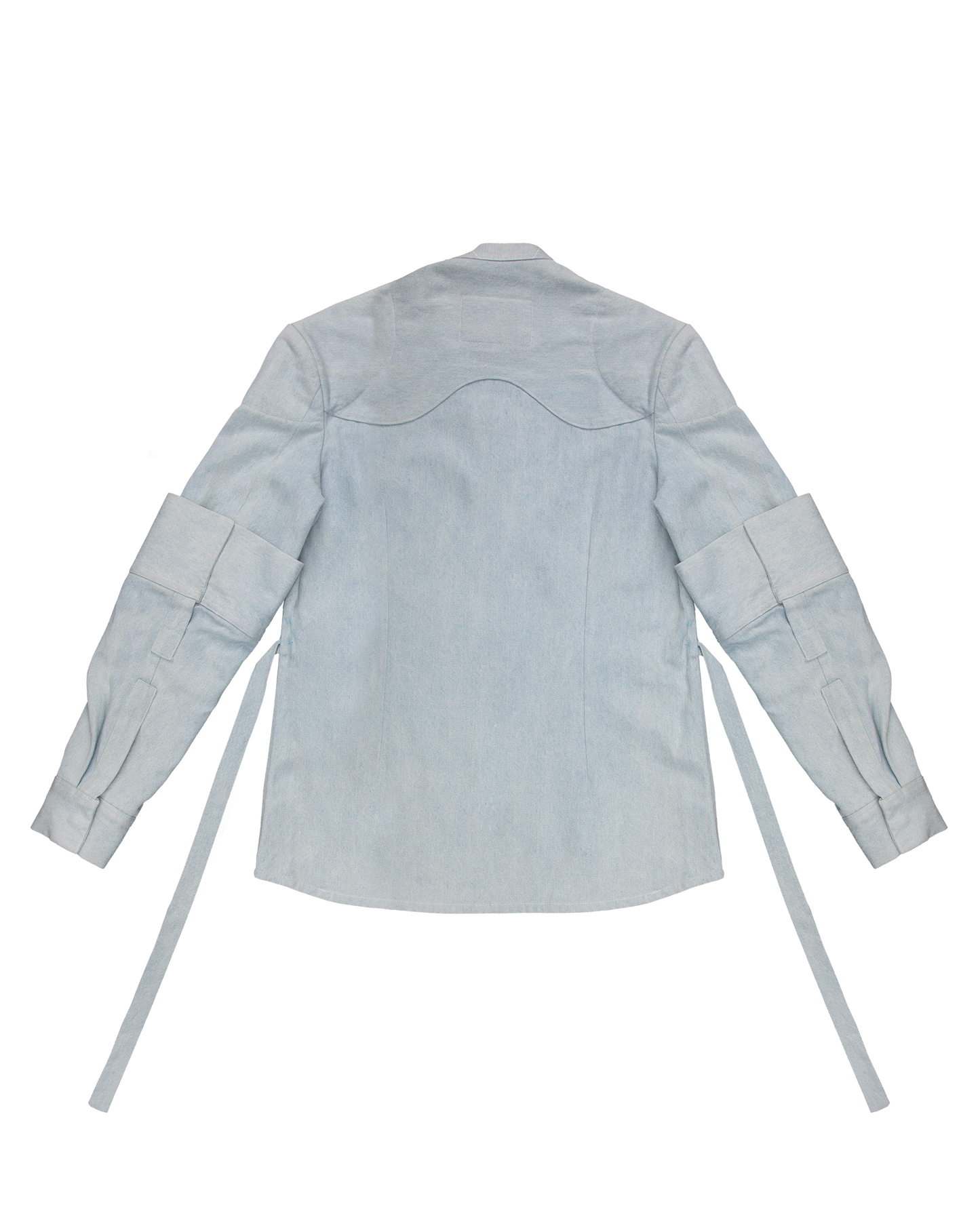 Asymmetric Button Down Overshirt with Inverted Sleeves