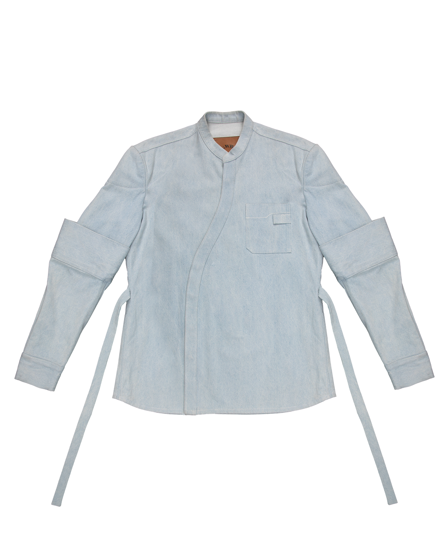 Asymmetric Button Down Overshirt with Inverted Sleeves