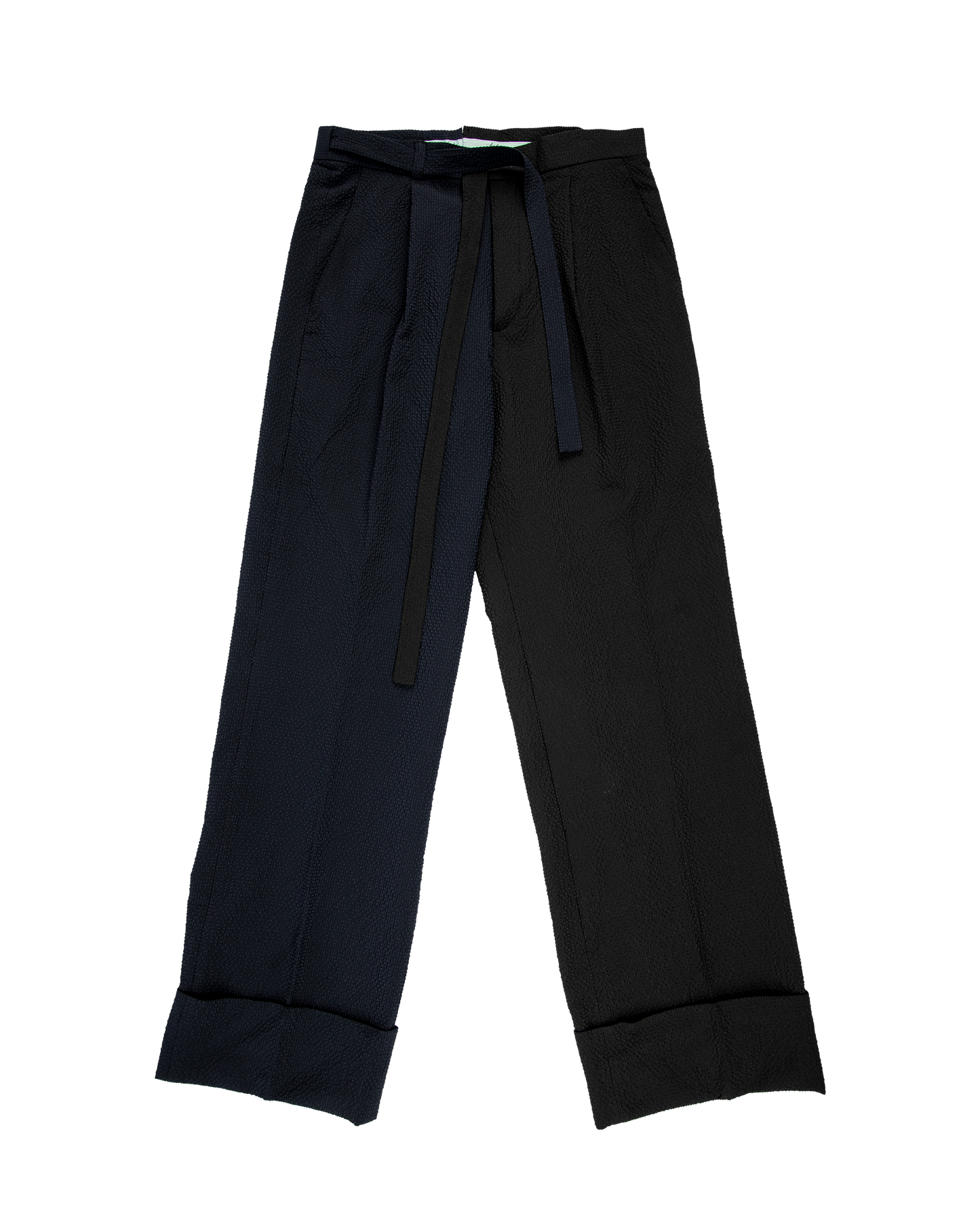 Wide-Cuff Noragi Trousers in Seersucker