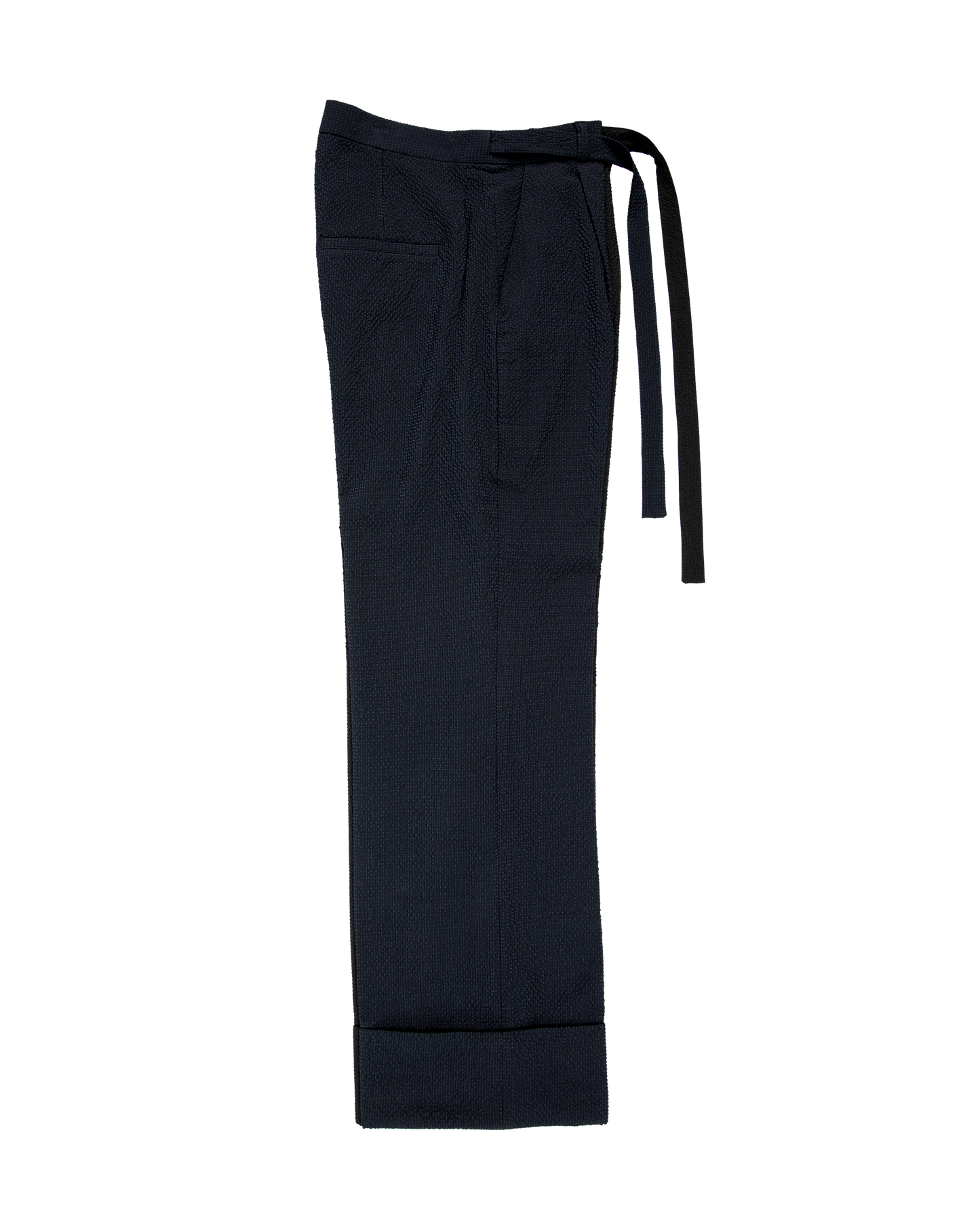 Wide-Cuff Noragi Trousers in Seersucker